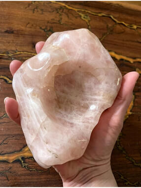 Natural Rose Quartz Polished Small Bowl / Jewelry / Trinket Dish